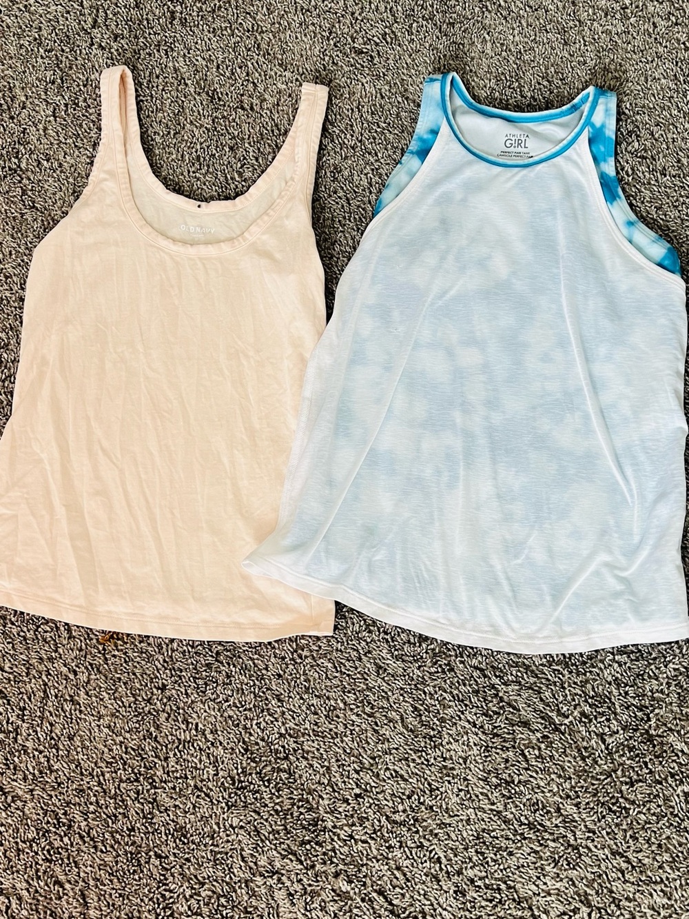 Girls' Lightweight Tank Tops - Pale Peach & Light Blue